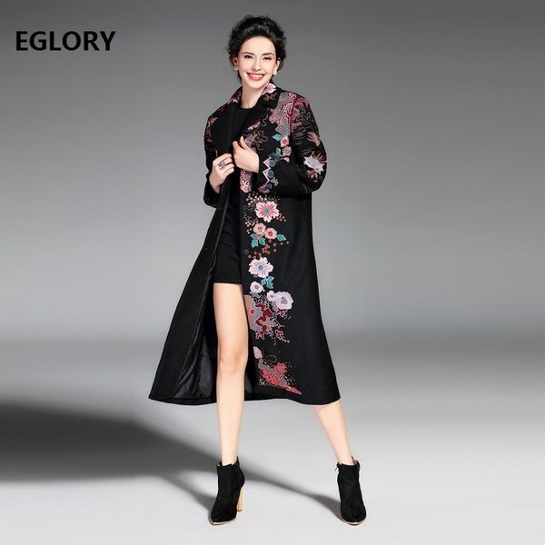 xxxl!top quality 2018 winter long wool jackets women luxurious embroidery covered button warm wool & blends coat outwear, Black
xxxl!top quality 2018 winter long wool jackets women luxurious embroidery covered button warm wool & blends coat outwear, Black