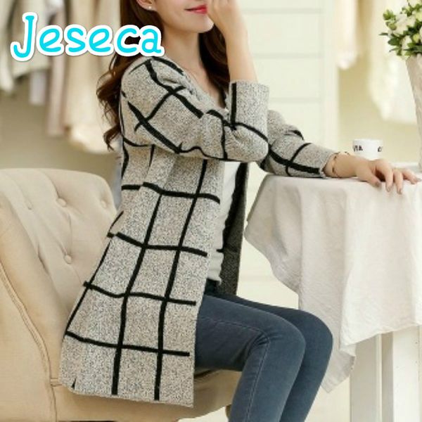 autumn coat korean fashion women's sweater coat trendy slim long plaid sweater women's youth breathable slim cardigan, Tan;black
autumn coat korean fashion women's sweater coat trendy slim long plaid sweater women's youth breathable slim cardigan, Tan;black