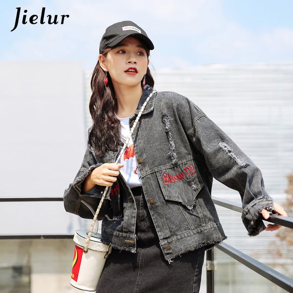 autumn hole female jacket pockets korean streetwear winter denim jacket solid color lady bomber jean coat dropship, Black;brown
autumn hole female jacket pockets korean streetwear winter denim jacket solid color lady bomber jean coat dropship, Black;brown