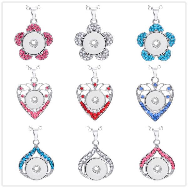 different style noosa snap petal/heart pendant necklaces stainless steel chain colours rhinestone pendant necklace, Silver
different style noosa snap petal/heart pendant necklaces stainless steel chain colours rhinestone pendant necklace, Silver