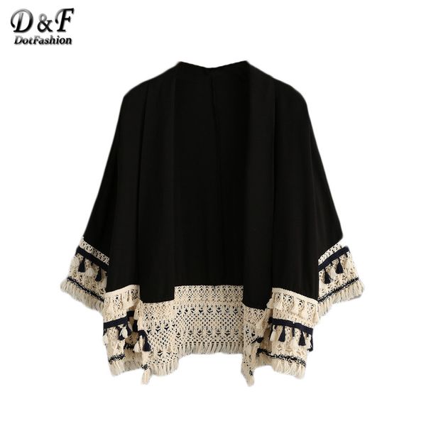 dotfashion summer beach wear boho loose 2017 women tassel trimmed long sleeve v neck color block open front kimono, White
dotfashion summer beach wear boho loose 2017 women tassel trimmed long sleeve v neck color block open front kimono, White