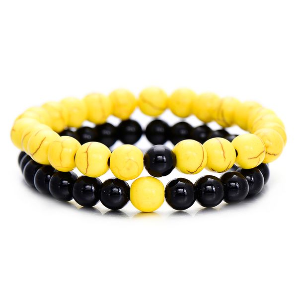 2pcs/set fashion 8mm natural black onyx beaded bracelets & bangles summer yellow distance bracelet for lovers couple gift
2pcs/set fashion 8mm natural black onyx beaded bracelets & bangles summer yellow distance bracelet for lovers couple gift