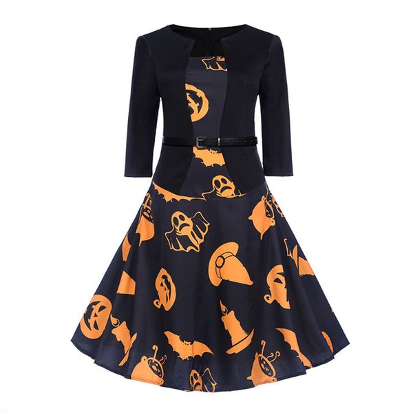 ishowtienda women's elegant dress fashion clothes print 3/4 sleeve halloween evening party swing dresses vestidos mujer 2018, White;black
ishowtienda women's elegant dress fashion clothes print 3/4 sleeve halloween evening party swing dresses vestidos mujer 2018, White;black