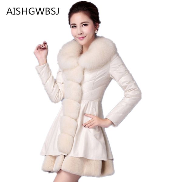 2018 new women's winter leather down jacket in the long section of imitation fur collar pu leather thick warm coat tq240, Black
2018 new women's winter leather down jacket in the long section of imitation fur collar pu leather thick warm coat tq240, Black