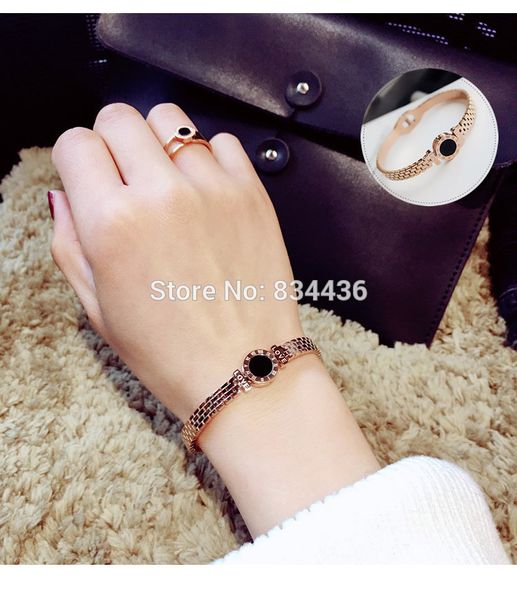 rose gold color stainless steel bracelet bangle for woman lovers girlfriend fashion roman bracelets jewelry gifts, Black
rose gold color stainless steel bracelet bangle for woman lovers girlfriend fashion roman bracelets jewelry gifts, Black