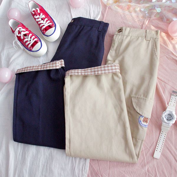 straight pants teenage girl loose students japanese harajuku cute soft sister tooling style wild casual nine pants college style, Black;white
straight pants teenage girl loose students japanese harajuku cute soft sister tooling style wild casual nine pants college style, Black;white