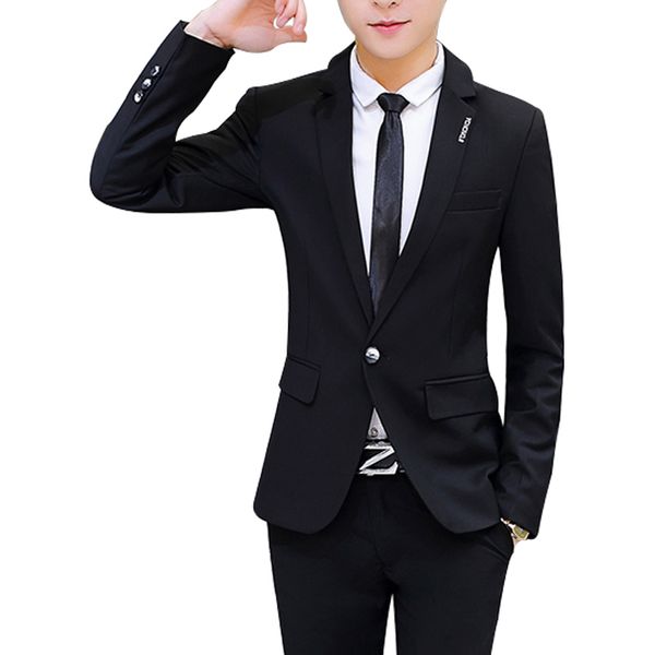 two-piece suit (coat + pants) 2018 men's spring suit men's gentleman two-piece business casual slim jacket trousers, White;black
two-piece suit (coat + pants) 2018 men's spring suit men's gentleman two-piece business casual slim jacket trousers, White;black