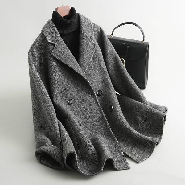 2019 new autumn winter cashmere women jacket double-sided wool coat slim jacket elegant fashion women wool coat a004, Black
2019 new autumn winter cashmere women jacket double-sided wool coat slim jacket elegant fashion women wool coat a004, Black