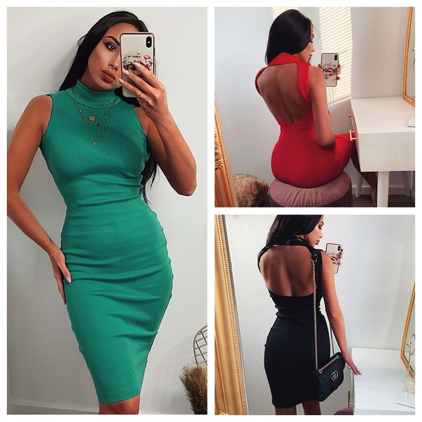 women's clothing backless bodycon dresses spring and summer turtleneck casual formal dress sleeveless package hip dress fashion clothes, Black;gray
women's clothing backless bodycon dresses spring and summer turtleneck casual formal dress sleeveless package hip dress fashion clothes, Black;gray