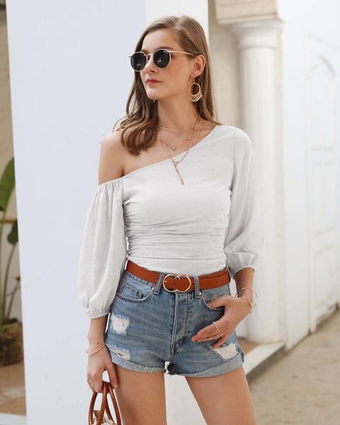 горячие продаем с длинным рукавом женские топы solid color casual женский одежда шифон бретелек конструктора женщин tshirts лето, White
горячие продаем с длинным рукавом женские топы solid color casual женский одежда шифон бретелек конструктора женщин tshirts лето, White