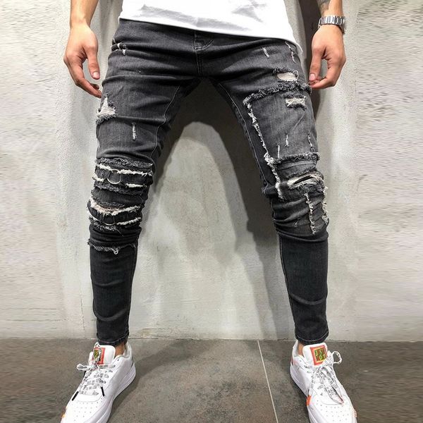 vertvie streetwear men skinny jeans casual plus size denim pencil pants autumn men's ripped ankle slim fit denim jeans trousers, Blue
vertvie streetwear men skinny jeans casual plus size denim pencil pants autumn men's ripped ankle slim fit denim jeans trousers, Blue