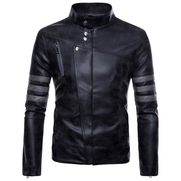 2019 spring new style large size men's wear vintage retro locomotive leather coat sportsman leather jacket k-4-b022, Black
2019 spring new style large size men's wear vintage retro locomotive leather coat sportsman leather jacket k-4-b022, Black