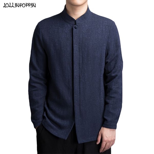 men's casual shirts jacquard men japan style stand collar cotton & linen shirt long sleeves concealed buttons frog closure mens, White;black
men's casual shirts jacquard men japan style stand collar cotton & linen shirt long sleeves concealed buttons frog closure mens, White;black