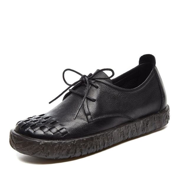 2019 spring and autumn fashion leather round head casual shoes trend soft bottom breathable retro fashion women's shoes, Black
2019 spring and autumn fashion leather round head casual shoes trend soft bottom breathable retro fashion women's shoes, Black