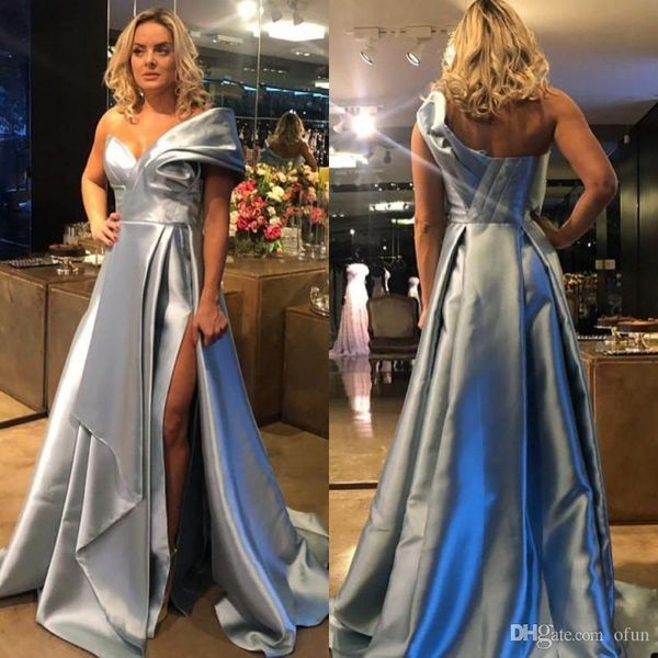 plus size evening dresses a-line ruched satin one shoulder prom dress party gown with side split customized formal long robe de mariee, Black
plus size evening dresses a-line ruched satin one shoulder prom dress party gown with side split customized formal long robe de mariee, Black