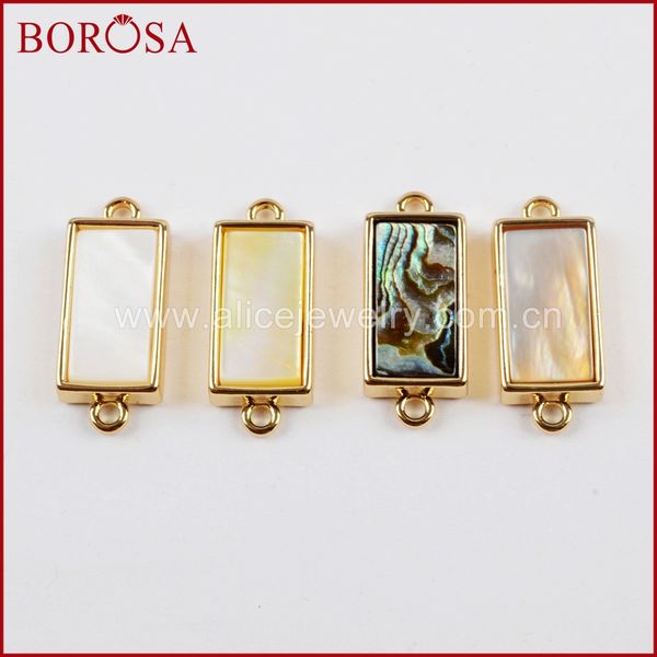 borosa 20pcs rectangle natural shell bezel gold connectors wholesale abalone shell double charms simple design wx1002, Black
borosa 20pcs rectangle natural shell bezel gold connectors wholesale abalone shell double charms simple design wx1002, Black