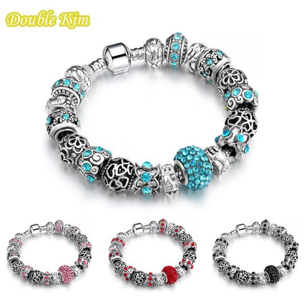charms bracelet color crystal alloy inlaid zircon sliver-chain many big beads brand bracelets for pulseira wife vintage diy gift, Black
charms bracelet color crystal alloy inlaid zircon sliver-chain many big beads brand bracelets for pulseira wife vintage diy gift, Black