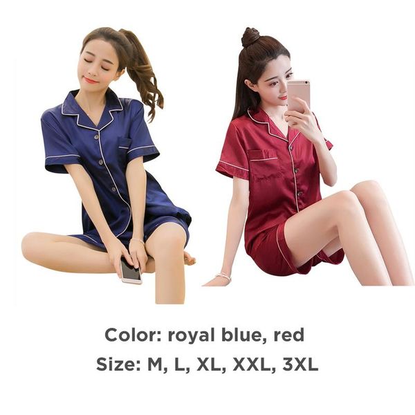 sleepwear home suit nightgown satin rayon silk pajamas nightwear soft loose short sleeve summer plus size pyjamas lingerie women, Blue;gray
sleepwear home suit nightgown satin rayon silk pajamas nightwear soft loose short sleeve summer plus size pyjamas lingerie women, Blue;gray