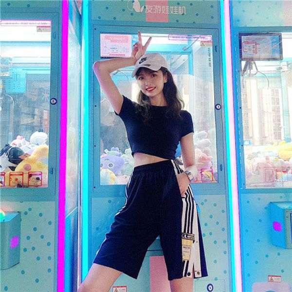 designer women's shorts summer new pants european and american tide brand side button elastic waist tether loose ladies sports shorts-0, White;black
designer women's shorts summer new pants european and american tide brand side button elastic waist tether loose ladies sports shorts-0, White;black