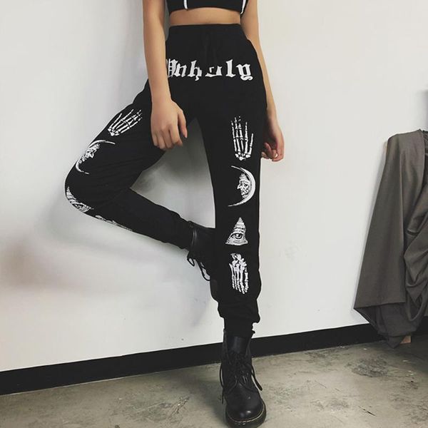 harajuku black streetwear women casual pants gothic punk slim pencil pants letters skull pattern black female long trousers, Black;white
harajuku black streetwear women casual pants gothic punk slim pencil pants letters skull pattern black female long trousers, Black;white