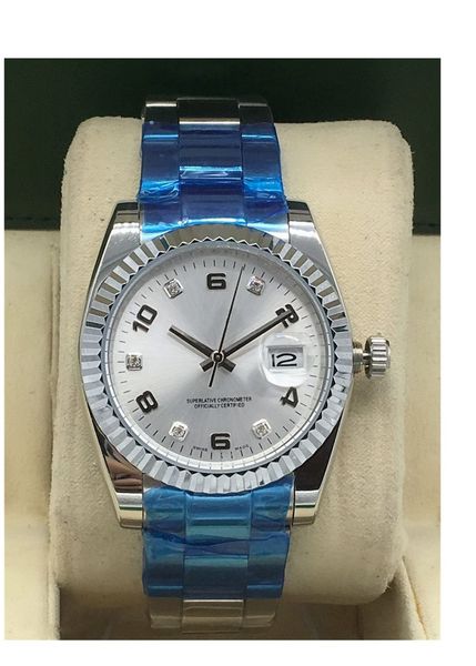 2019 sale 36mm stainless steel solid clasp automatic movement 2813 mechanical watch with diamond female watch, Slivery;brown 
2019 sale 36mm stainless steel solid clasp automatic movement 2813 mechanical watch with diamond female watch, Slivery;brown