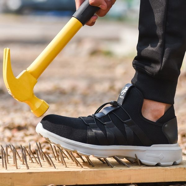 men steel toe work safety shoes breathable lightweight outdoors sneaker anti-smashing construction footwear ankle safety boots, Black
men steel toe work safety shoes breathable lightweight outdoors sneaker anti-smashing construction footwear ankle safety boots, Black