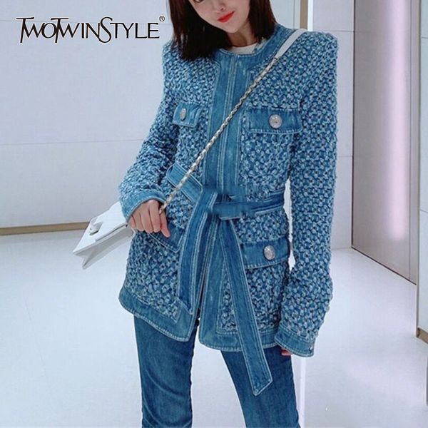 twotwinstyle streetwear hollow out denim women's jackets o neck long sleeve pocket lace up jacket female autumn fashion new 2019, Black;brown
twotwinstyle streetwear hollow out denim women's jackets o neck long sleeve pocket lace up jacket female autumn fashion new 2019, Black;brown
