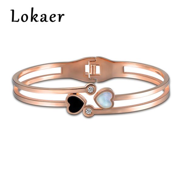 lokaer classic luxury titanium steel rose gold bracelet & bangle fine jewelry double shell heart lovey bangle lover jewelry, Black
lokaer classic luxury titanium steel rose gold bracelet & bangle fine jewelry double shell heart lovey bangle lover jewelry, Black