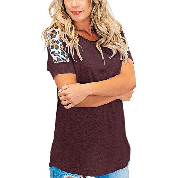 New Women T Shirt Summer Pullover Short Sleeved Round Neck Straight Leopard Stitching Ladies T-shirt Tops
New Women T Shirt Summer Pullover Short Sleeved Round Neck Straight Leopard Stitching Ladies T-shirt Tops