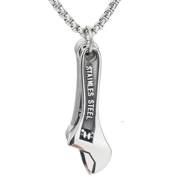 men's stainless steel necklace manufacturers direct sales titanium steel wrench pendant stainless steel personality necklace wholesale, Silver
men's stainless steel necklace manufacturers direct sales titanium steel wrench pendant stainless steel personality necklace wholesale, Silver