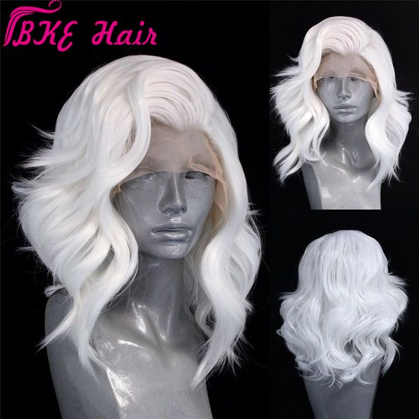 part celebrity style short wavy hair lace frontal wigs with baby hair white bob wig lob hair synthetic wig for white women, Black
part celebrity style short wavy hair lace frontal wigs with baby hair white bob wig lob hair synthetic wig for white women, Black