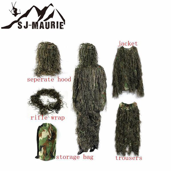 5 pcs camouflage hunting ghillie suit secretive hunting clothes sniper suit army camo jungle tactical
5 pcs camouflage hunting ghillie suit secretive hunting clothes sniper suit army camo jungle tactical