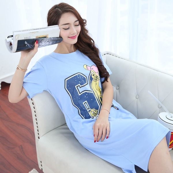 women's sleepwear summer knitted cotton sleep lounge dress big girls cute nightgowns sleepshirts night wear shirts homewear, Black;red
women's sleepwear summer knitted cotton sleep lounge dress big girls cute nightgowns sleepshirts night wear shirts homewear, Black;red