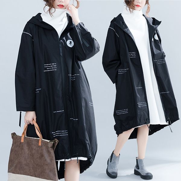 big size 4xl spring autumn women korean fashion print outwear ladies female plus large long loose cardigan hood trench coat, Tan;black
big size 4xl spring autumn women korean fashion print outwear ladies female plus large long loose cardigan hood trench coat, Tan;black