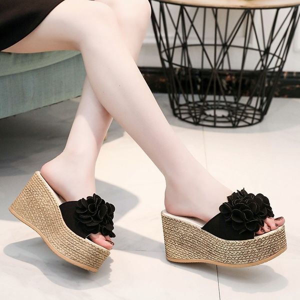 fashion casual solid women platform wedges slippers outside open toe med women shoes summer butterfly-knot platform slides, Black
fashion casual solid women platform wedges slippers outside open toe med women shoes summer butterfly-knot platform slides, Black
