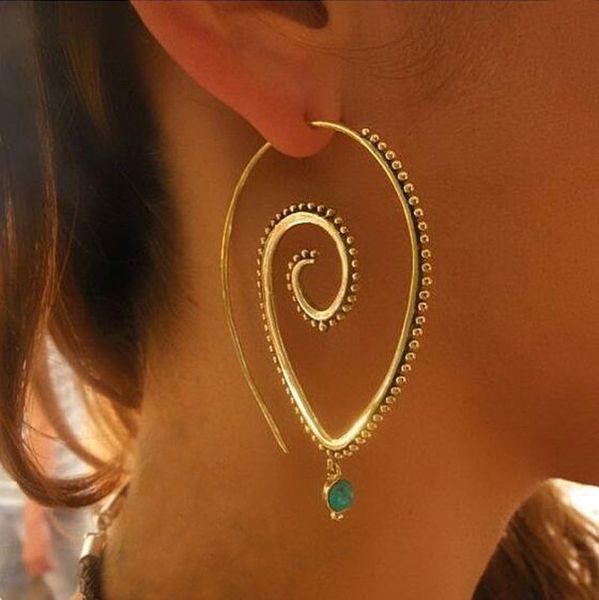 bohemian green crystal swirl hoop earring for women geometric earrings steampunk jewelry boucle d'oreille valentines day gift, Golden;silver
bohemian green crystal swirl hoop earring for women geometric earrings steampunk jewelry boucle d'oreille valentines day gift, Golden;silver