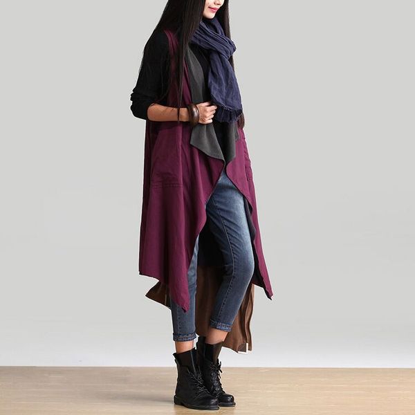 new women's vest on both sides casual loose coat large size cotton linen color matching coat wholesale discount soft outerwear, Black;white
new women's vest on both sides casual loose coat large size cotton linen color matching coat wholesale discount soft outerwear, Black;white