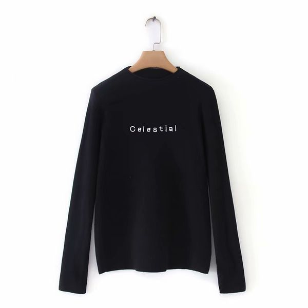 yd30-8922 european and american fashion letters embroidered sweater, White;black
yd30-8922 european and american fashion letters embroidered sweater, White;black