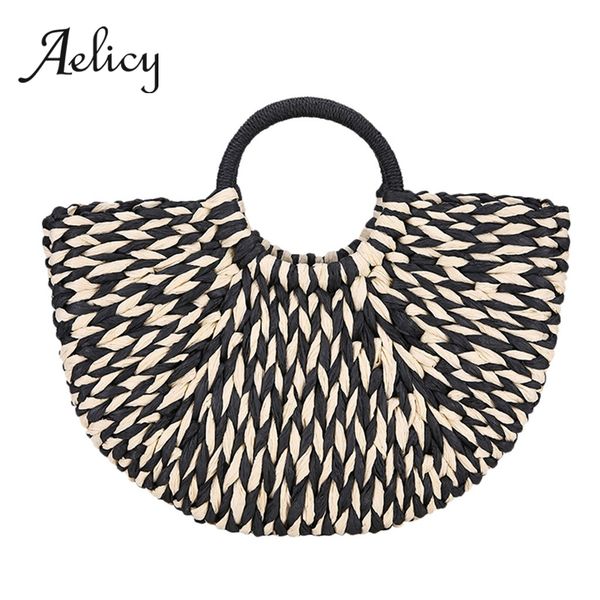 aelicy summer fashion satchel black and white weaving women beach seaside straw handbag lady travel color woven tote bag new
aelicy summer fashion satchel black and white weaving women beach seaside straw handbag lady travel color woven tote bag new