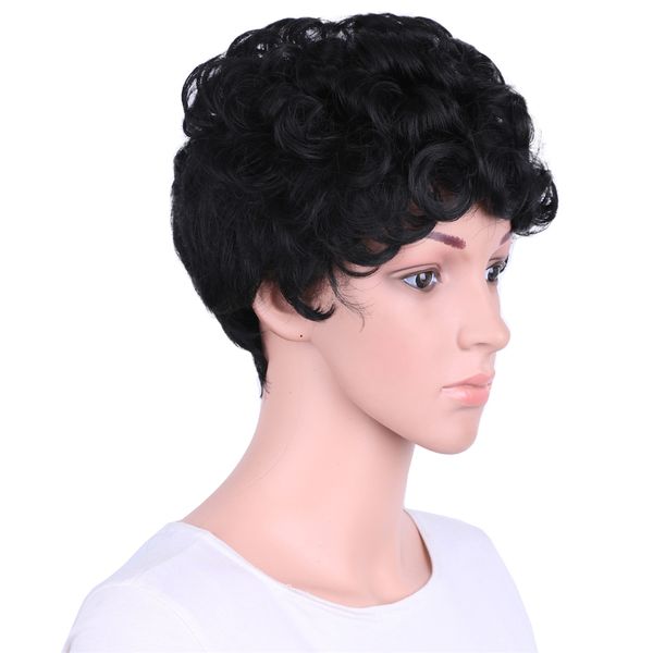10inch black short curly wigs synthetic afro curly hair for african american black women with wig cap
10inch black short curly wigs synthetic afro curly hair for african american black women with wig cap