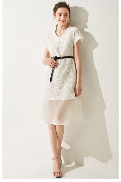 Whole ale ummer ladie ilk organza dre a line tea length hort leeve v neckline women kirt with belt
Whole ale ummer ladie ilk organza dre a line tea length hort leeve v neckline women kirt with belt