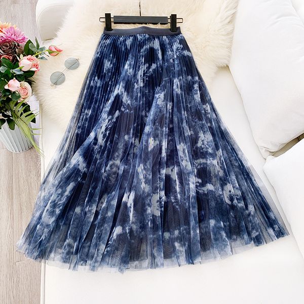 2020 new arrival retro mesh skirt women high waist a line long skirt green blue khaki print elegant pleated, Black
2020 new arrival retro mesh skirt women high waist a line long skirt green blue khaki print elegant pleated, Black