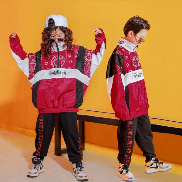 loose jazz dance costumes kids printing hip hop rave outfit street dance practice clothes red rave performance clothing dc3632, Black;red
loose jazz dance costumes kids printing hip hop rave outfit street dance practice clothes red rave performance clothing dc3632, Black;red