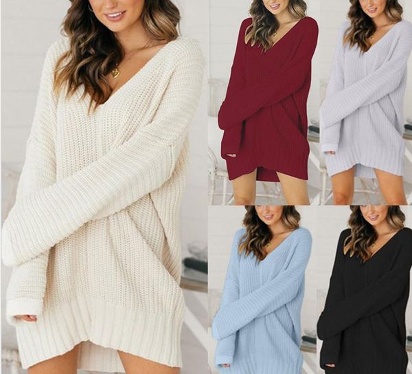 autumn winter new elegant v-neck knit dress women casual loose pullovers large size knitted mini dress knit vestidos verano m958, Black;gray
autumn winter new elegant v-neck knit dress women casual loose pullovers large size knitted mini dress knit vestidos verano m958, Black;gray