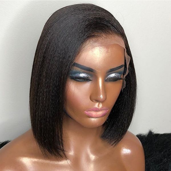 9a pre plucked italian yaki full lace wig with baby hair brazilian virgin short bob lace front human hair wigs for black women, Black;brown
9a pre plucked italian yaki full lace wig with baby hair brazilian virgin short bob lace front human hair wigs for black women, Black;brown