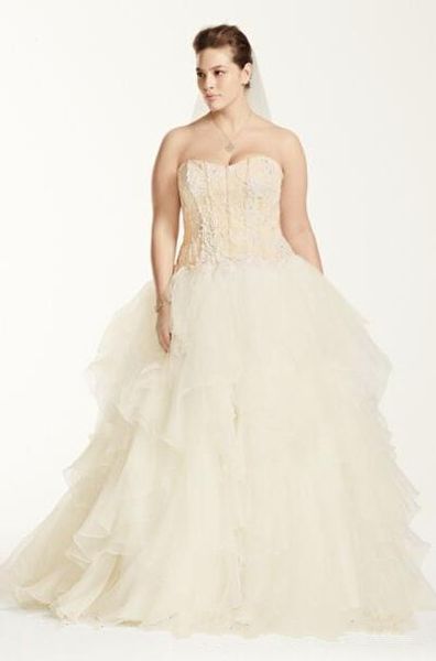 2019 plus size oleg cassini organza ruffle skirt wedding dresses sweetheart appliques elegant plus size bridal gowns style vestidos, White
2019 plus size oleg cassini organza ruffle skirt wedding dresses sweetheart appliques elegant plus size bridal gowns style vestidos, White