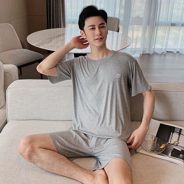 men's sleepwear short-sleeved shorts pajamas set for home wear summer cool and comfortable breathable cotton men pijama, Black;brown
men's sleepwear short-sleeved shorts pajamas set for home wear summer cool and comfortable breathable cotton men pijama, Black;brown