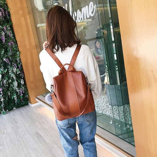 women female backpack outdoor anti-theft classic bag pu leather solid color backpacks fashion travel shoulder bag vintage @b05
women female backpack outdoor anti-theft classic bag pu leather solid color backpacks fashion travel shoulder bag vintage @b05