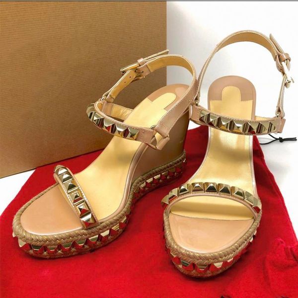 bottom wedge cataclou sandals espadrille platform shoes patent leather studded ladies summer luxury high heel sandals 25 colors, Black
bottom wedge cataclou sandals espadrille platform shoes patent leather studded ladies summer luxury high heel sandals 25 colors, Black