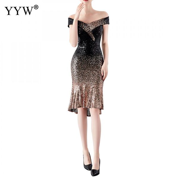 2019 europe and america elegant short mermaid evening dress vintage gradient sequin dress package hip cocktai party dresses, White;black
2019 europe and america elegant short mermaid evening dress vintage gradient sequin dress package hip cocktai party dresses, White;black